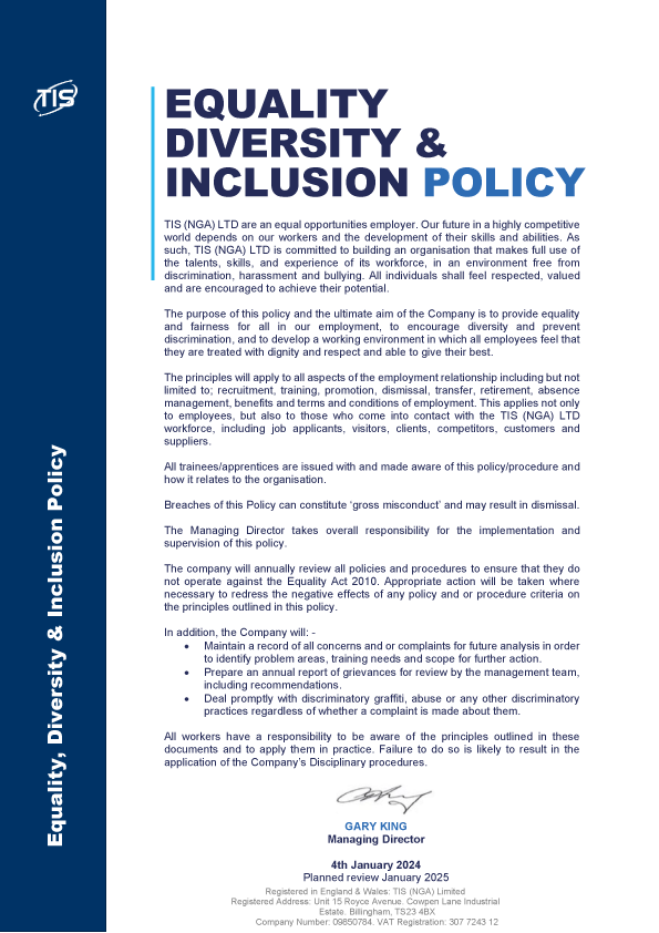 Equality Diversion and Inclusion Policy